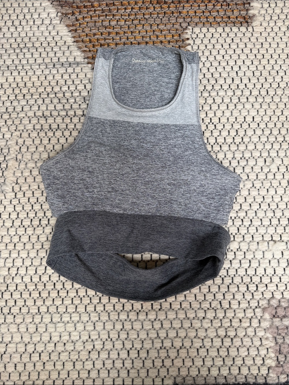 Outdoor Voices Gray Colorblock Racerback Crop Top